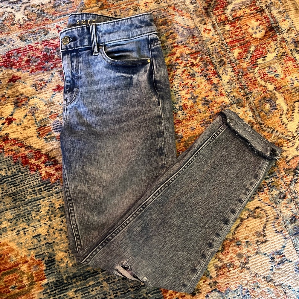 WHBM Distressed Girlfriend jeans